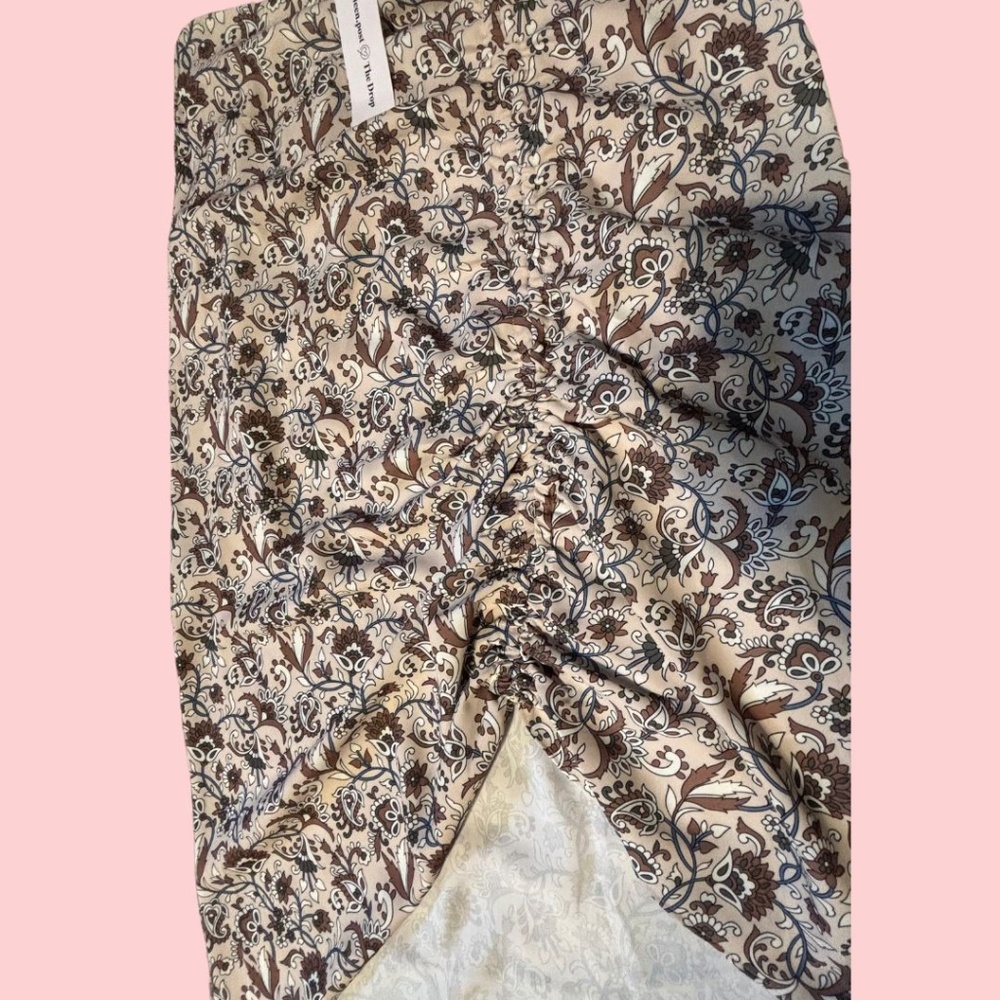 Kathleen Post The Drop Scrunched Midi Skirt Western Print Size Medium